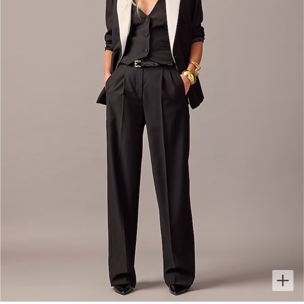 Jcrew Collection pleated wide-leg tuxedo pant in Italian wool